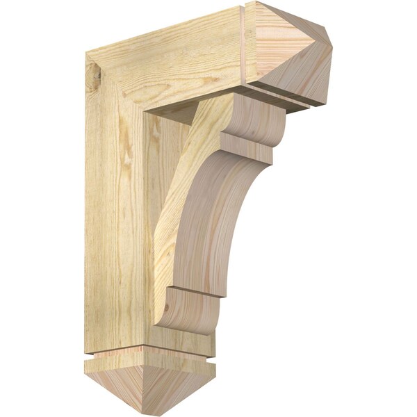 Ekena Millwork Olympic Arts and Crafts Rough Sawn Bracket w/ Offset Brace, Douglas Fir, 8"W x 20"D x 28"H BKT0806X20X28OLY03RDF - main